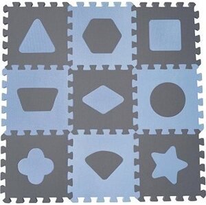 BabyDan Hracia podložka Blue s geometrickými tvarmi