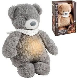 Nattou Sleepy Bear 4 v 1 hudobný so svetielkom a senzorom plače Grey