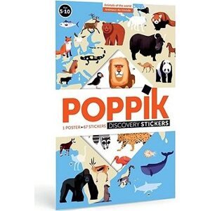 POPPIK Vzdelávací samolepkový plagát Zvieratá sveta