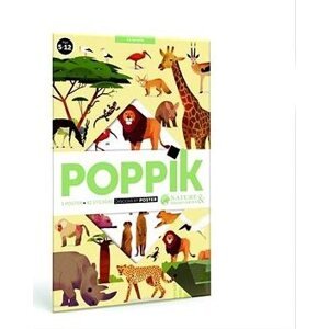POPPIK Vzdelávací samolepkový plagát Savana