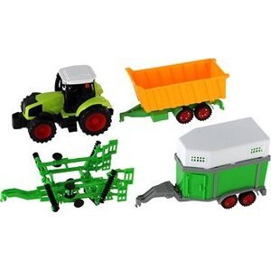 Teddies Traktor s vlekom 3 ks