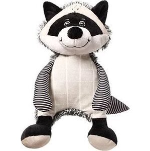 BabyOno Plyšová hračka s hrkálkou Racoon Rocky Mýval, čierno-biely