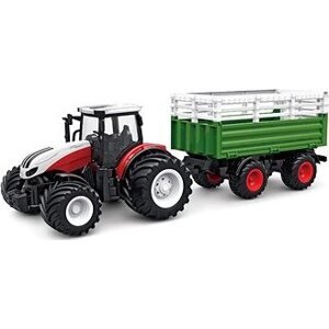 Amewi traktor s prívesom pre zvieratá, svetlá, zvuk 1 : 24