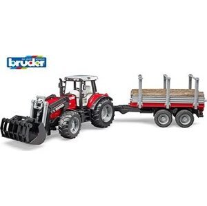 Bruder Farmer – Massey Ferguson traktor s vlekom