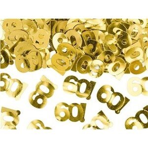 Metalické konfety číslo 60 – zlaté – 15 g