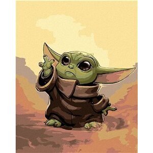 Maľovanie podľa čísel - Baby Yoda, 80 x 100 cm, napnuté plátno na ráme