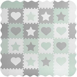 Ricokids Penová podložka, puzzle 151 × 151 cm 16 ks sivá mätová