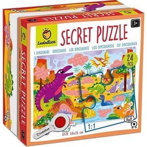 Ludattica Secret Puzzle s lupou, Dinosaury, 24 dielikov