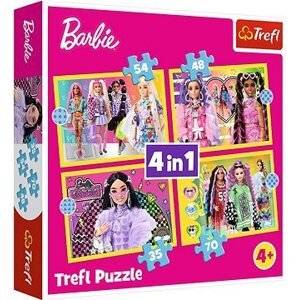 TREFL puzzle Veselý svet Barbie 4 v 1 (35, 48, 54, 70 dielikov)