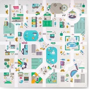 Nukido Penová podložka, puzzle 9 ks, 120 × 120 cm, penové figúrky Nukido Town