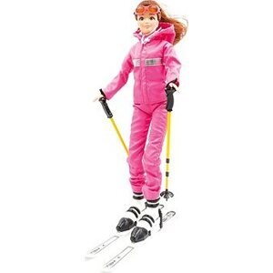 Jägerndorfer Lyžiarka Winterpuppe Schi 28 cm