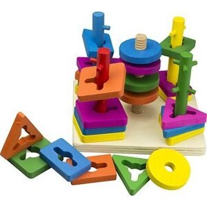 IKONKA Drevené triediace puzzle 5 veží