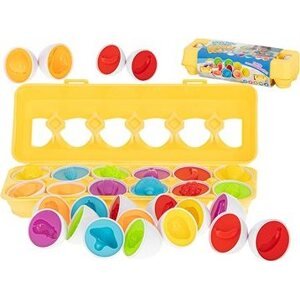 IKONKA Vzdelávacia triedička puzzle zodpovedá tvarom ovocných vajíčok 12 ks