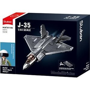 Sluban Army Model Bricks M38-B1186 Neviditeľné lietadlo J-35 s kovovým povlakom