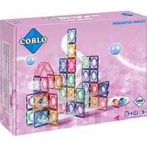 Coblo Magnetická stavebnica – guľôčková dráha – 100 dielov – Pastel