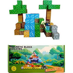 Toybit Magnetická stavebnica Minecraft Stromy a vodopád s postavičkou 101 ks