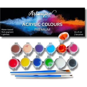 Artmagico Akrylové farby 5 ml, 12 ks