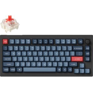 Keychron V1 Max Swappable RGB Backlight Red Switch – Black – Knob Version, US