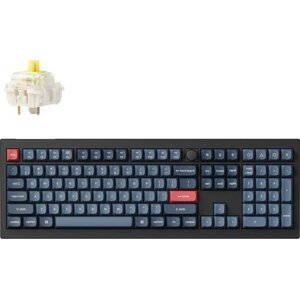 Keychron V6 Max Swappable RGB Backlight Banana Switch – Black – Knob Version, US