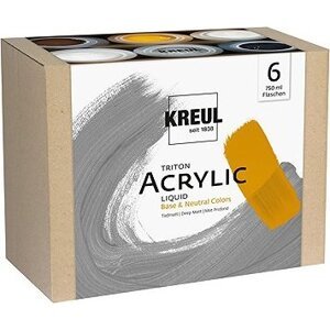 KREUL Triton akrylová tekutá báza a neutrálne farby, 6 x 750 ml