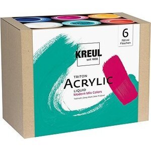 KREUL Triton akrylová tekutá zmes moderných farieb, 6 x 750 ml
