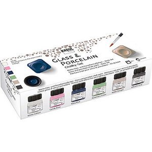 KREUL Súprava farieb na sklo a porcelán CHALKY 6× 20 ml
