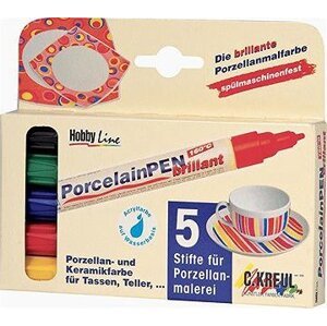 KREUL na porcelán, sada BRILLANT, 5 farieb