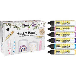 KREUL CANDLE PEN HELLO BABY voskové perá na maľovanie sviečok, 6 ks