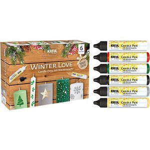 KREUL CANDLE PEN WINTER LOVE voskové perá na maľovanie sviečok, 6 ks
