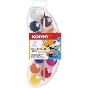 KORES AKUARELLOS MINI 25 mm 12 farieb + štetec