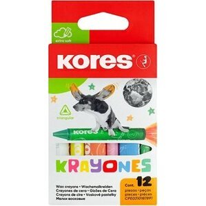 KORES KRAYONES trojhranné 12 farieb