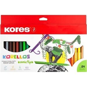 KORES KORELLOS detské, silný hrot, 24 farieb