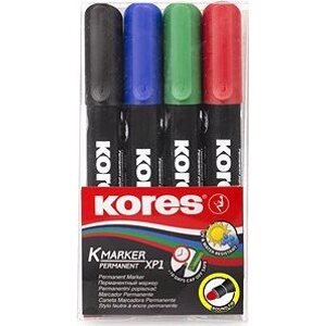 KORES K-MARKER permanentný silný – sada 4 farieb