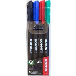 KORES K-MARKER permanentný na CD, tenký – sada 4 farieb