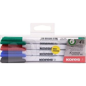 KORES K-MARKER na biele tabule, tenký – sada 4 farieb
