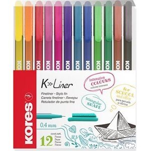 KORES K-Liner 0,4 mm – súprava 12 farieb