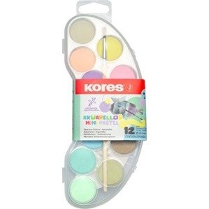 KORES AKUARELLOS MINI PASTEL 25 mm 12 farieb + štetec