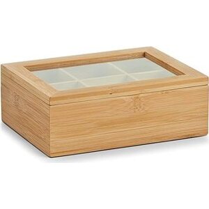 ZELLER Úložný box na čajové vrecká bambus 21 × 16 × 7,5 cm