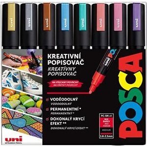 UNI Posca 5M 8 ks metalické
