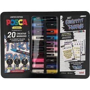 UNI Posca Graffitti Tagging 20 ks v kovovej škatuľke
