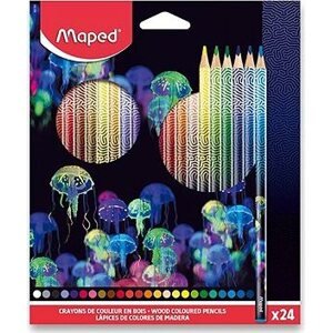 MAPED Deepsea Paradise, trojhranné, 24 farieb
