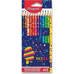 MAPED Pixel Party, trojhranné, 12 farieb