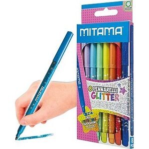 MITAMA se třpytkami, 3 mm, trojhranné - sada 8 barev