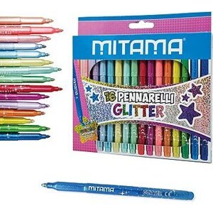 MITAMA se třpytkami, 3 mm, trojhranné - sada 16 barev