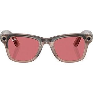 Meta Ray-Ban Meta Wayfarer Shiny Warm Stone Transparent Tint to Watermelon Red Transition
