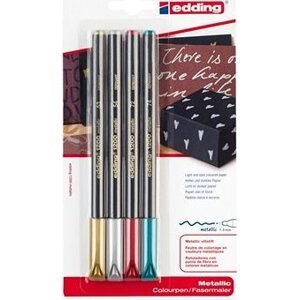 EDDING 1200 metalická fixka, súprava 4 farieb