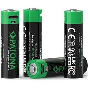PATONA AA/LR6 Li-Pol 2 000 mAh 1,5V s USB-C nabíjaním, 4 ks v balení