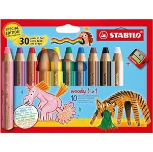 STABILO woody 3 in 1 Anniversary Edition – 10 ks so strúhadlom