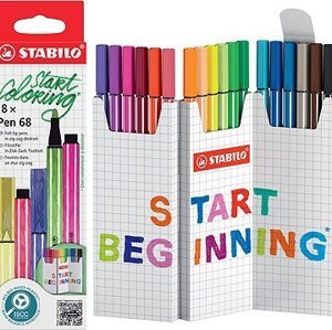 STABILO Pen 68 Zick-Zack deskset, 18 farieb