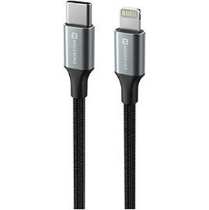 Swissten dátový kábel Textile II USB-C/Lightning 1,5 m čierny